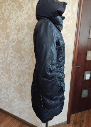 Пуховое пальто с капюшоном3 фото