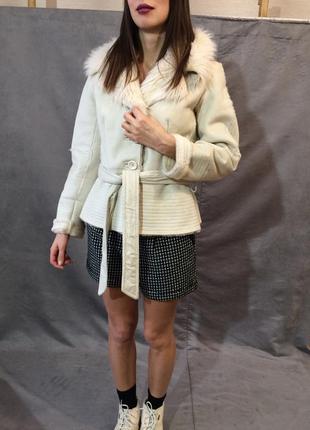 Женская куртка дублёнка из искусственного меха3 фото
