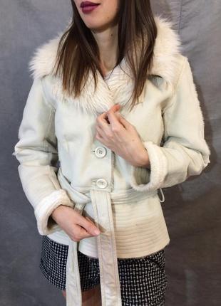 Женская куртка дублёнка из искусственного меха8 фото