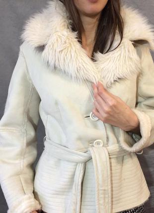 Женская куртка дублёнка из искусственного меха6 фото