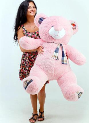 Мягкая игрушка мишка большой розовый плюшевый медведь 130см