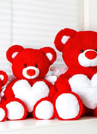 М'яка іграшка ведмідь червоний плюшевий ведмедик з серцем і крильцями 60см4 фото