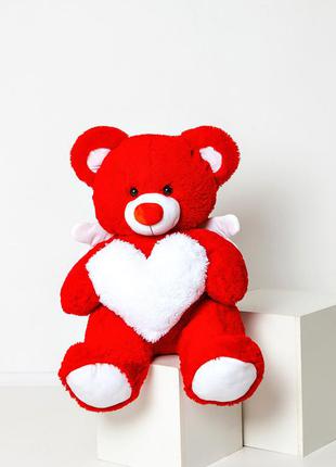 М'яка іграшка ведмідь великий червоний плюшевий ведмедик з серцем і крильцями 150см