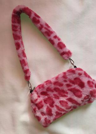 Дуже мила леопардова рожева червона міні сумка на плечі
