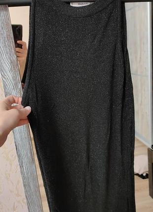 Платье манго с серебристой нитью