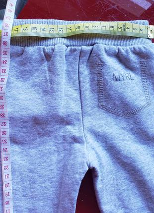 Mayoral сірі джоггеры спортивні штани з бавовни з начосом 4-6 м70 см 3-6 м 62-68 см6 фото