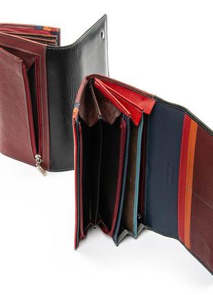Великий полегшений жіночий гаманець з натуральної м'якої шкіри2 фото