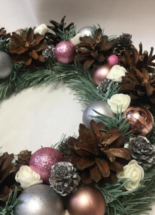 Новорічний віночок на двері/ різдвяний віночок на двері