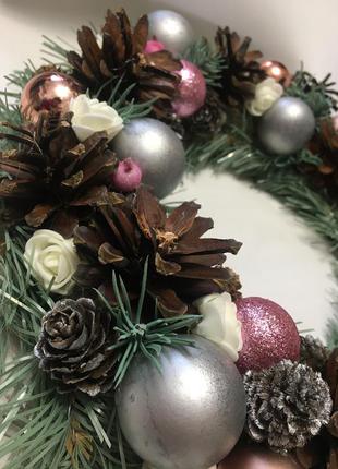 Новорічний віночок на двері/ різдвяний віночок на двері