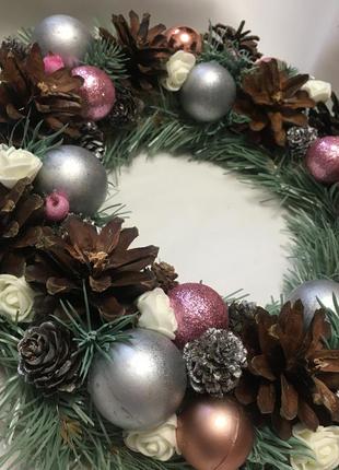 Новорічний віночок на двері/ різдвяний віночок на двері