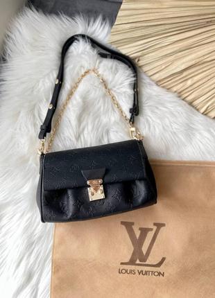 Стильна жіноча шкіряна сумочка в стилі louis vuitton favorite black чорна