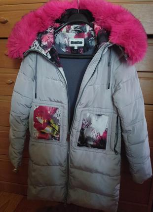 Зимняя куртка пальто на девочку3 фото