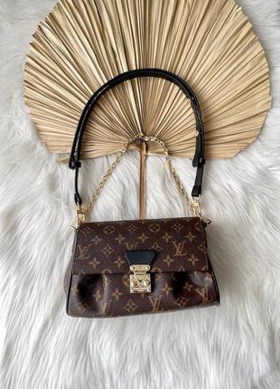 Трендовая женская кожаная сумочка в стиле louis vuitton favorite brown коричневая5 фото