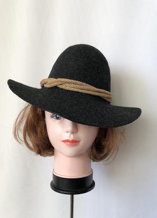 Баварская серая шляпа-панама шерсть фетр шнур1 фото