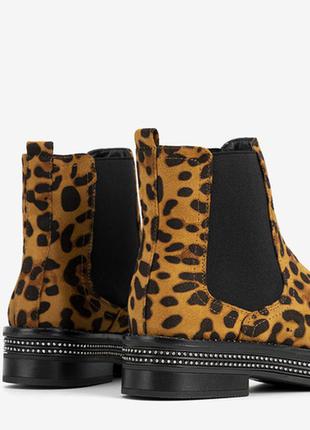 Шикарные ботинки леопард с камнями4 фото