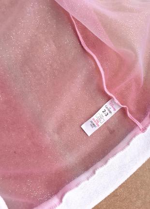 Розовая блестящая накидка с белой меховой опушкой 2-3 года аврора принцесса дисней3 фото