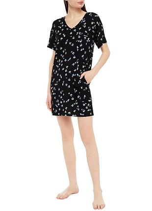Ночнушка dkny чорна квіти