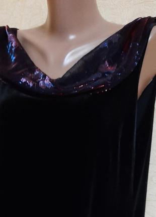 Нарядное велюровое платье с украшением  батал миди10 фото