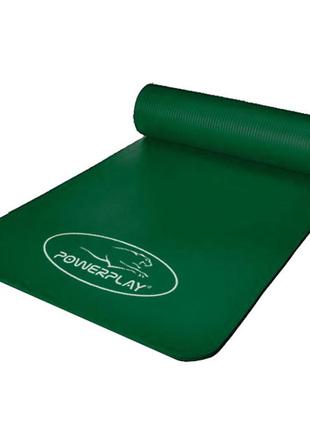 Килимок для йоги та фітнесу powerplay 4151 nbr 183*61*1.5 см зелений