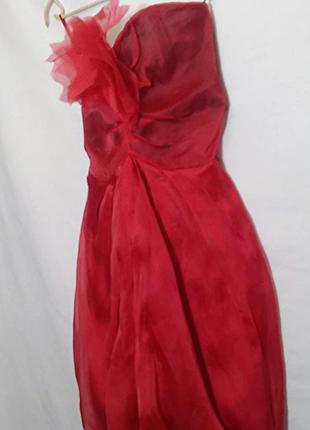 Space style concept, платье шелк короткое красное, made in italy6 фото