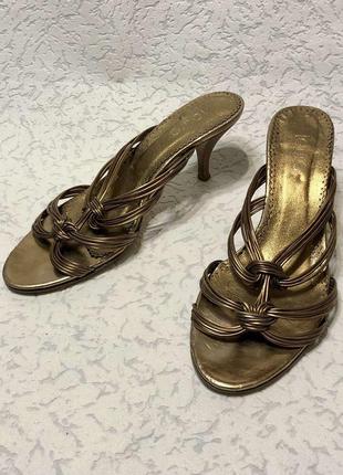 Бронзовые нарядные шлёпанцы 38 размер