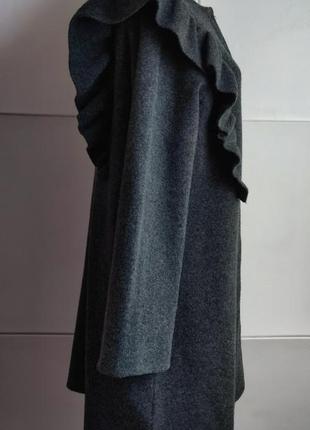 Стильное трикотажное  пальто  zara серого цвета7 фото