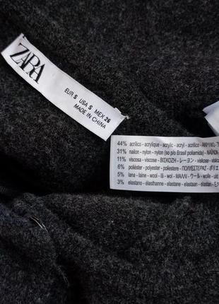 Стильное трикотажное  пальто  zara серого цвета8 фото