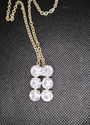 Цепочка с подвеской кристаллы ожерелье glam2 фото