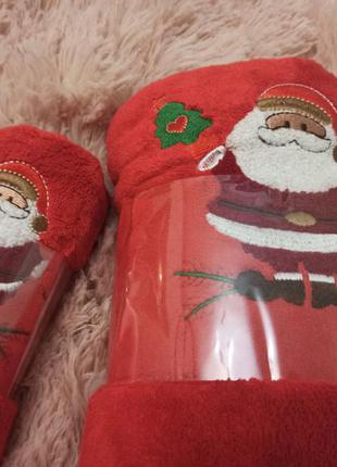 Новорічний набір м'яких пухнастих рушників банне і для рук/особи