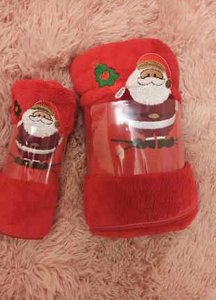 Новорічний набір м'яких пухнастих рушників банне і для рук/особи