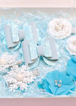 Новогодний набор украшений бело-голубой1 фото