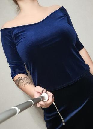 Бархатный, велюровый джемпер с рукавом 3/4 dorothy perkins l-xl/12-14 размер2 фото
