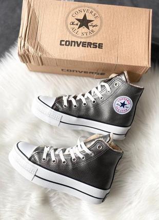 Зимние кеды с мехом converse1 фото