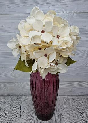 Гортензия искусственный цветок ветка букет кремовый цвет3 фото