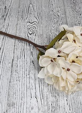 Гортензия искусственный цветок ветка букет кремовый цвет6 фото