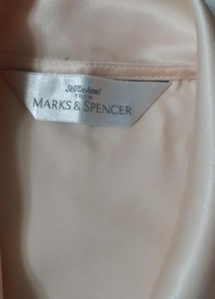 St. michael, ночная рубашка с вышивкой, атласная.6 фото