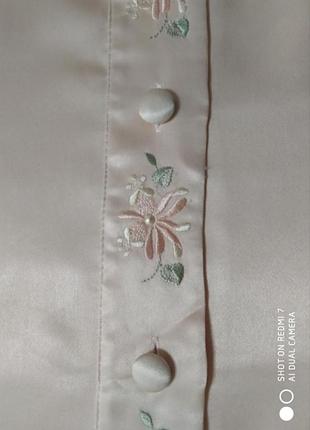 St. michael, ночная рубашка с вышивкой, атласная.5 фото