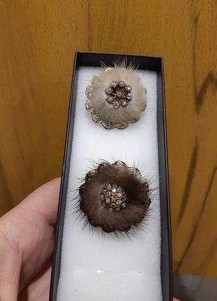 Брош норка стрази вінтаж англія