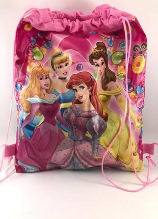 Рюкзак для змінного взуття принцеси рожевий