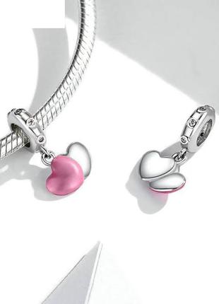 Срібний шарм підвіска для браслета "подвійна любов"