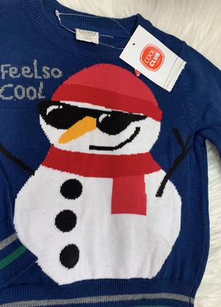 Праздничный, новогодний свитер кофта снеговик cool club2 фото