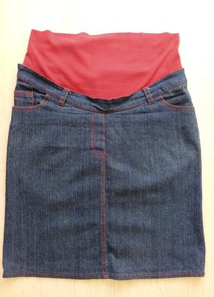 Джинсовая юбка для беременных раз м-l.1 фото