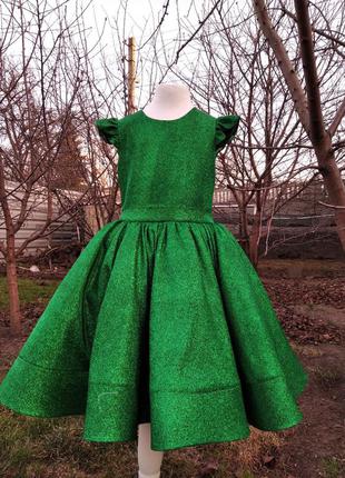 Зелене блискуче плаття для дівчинки народне