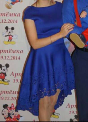 Платье синее с неопрена