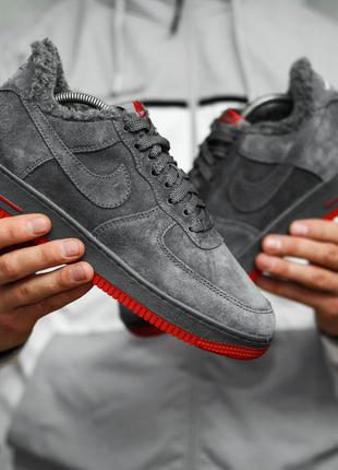 ❄️ кроссовки зима мех найк❄️nike air force 1 low winter grey❄️зимние мужские кроссовки найк
