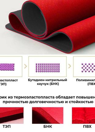 Килимок для фітнесу і йоги power system yoga mat premium ps-4060 red5 фото