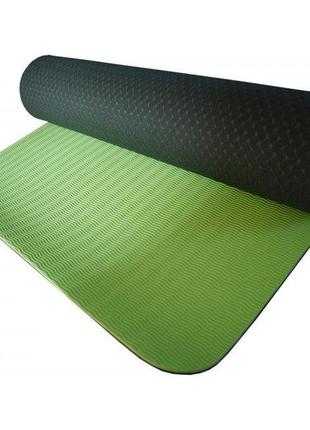 Коврик для йоги и фитнеса power system yoga mat premium ps-4060 green3 фото