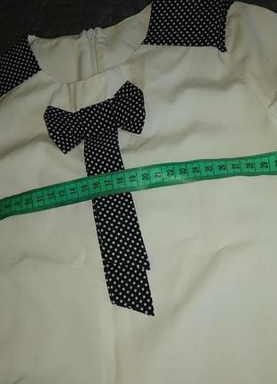 Блуза горошек белая 6