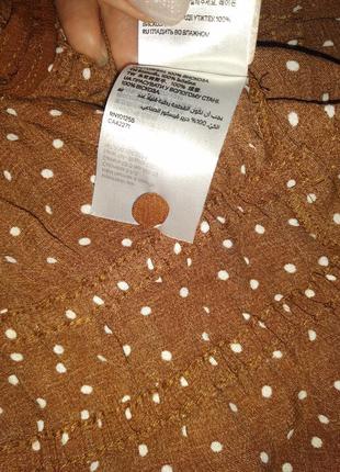 Блуза горох горошок коричнева гірчична10 фото