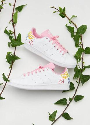 Adidas stan smith оригінал білі з рожевим кеди